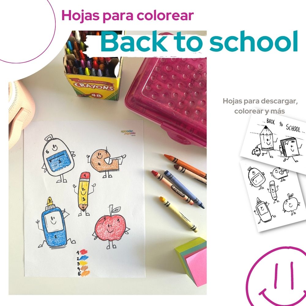 Hojas colorear de Back to school