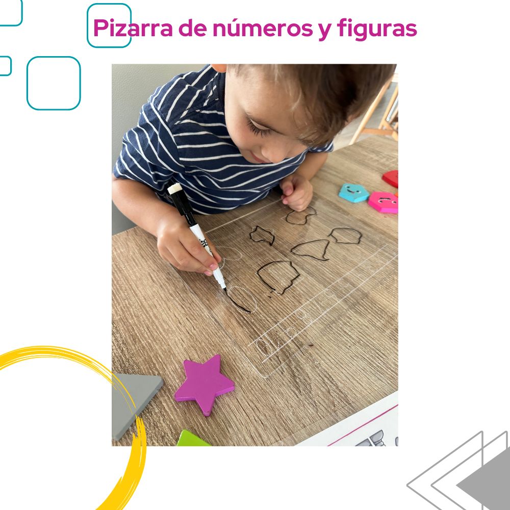 Pizarra números y figuras geométricas