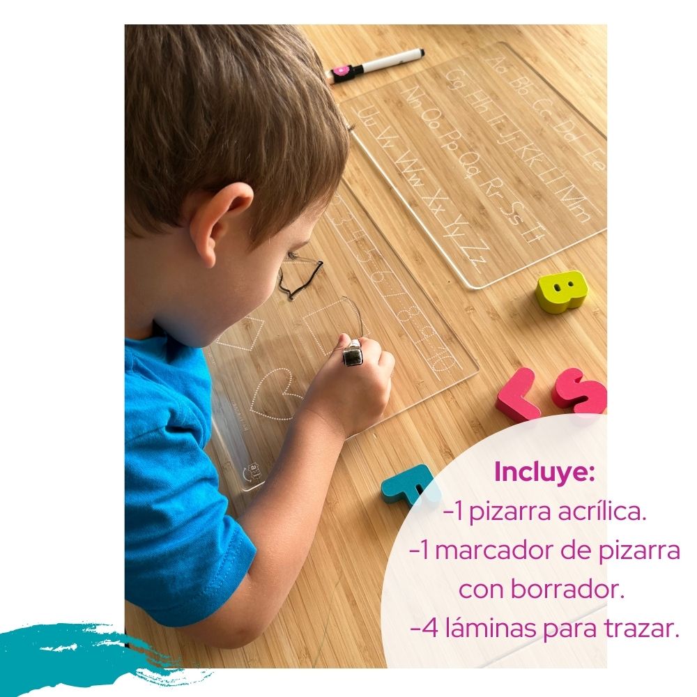Pizarra números y figuras geométricas