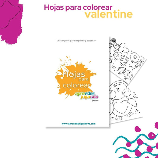 Hojas colorear de Valentine